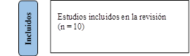 Estudios incluidos en la revisión
(n = 10)

,Incluidos