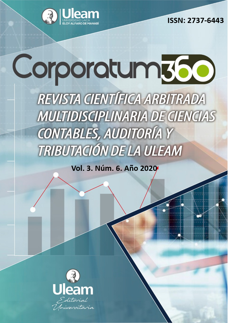 					Ver Vol. 3 Núm. 6 (2020): Revista Científica Arbitrada Multidisciplinaria de Ciencias Contables, Auditoría y Tributación: CORPORATUM 360.
				