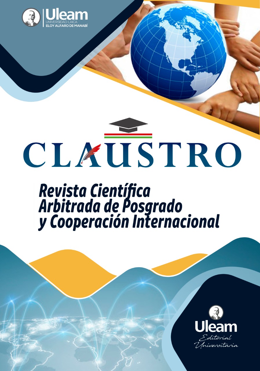 					View Vol. 5 No. 9 (2022): Revista Científica Arbitrada de Posgrado y Cooperación Internacional CLAUSTRO
				